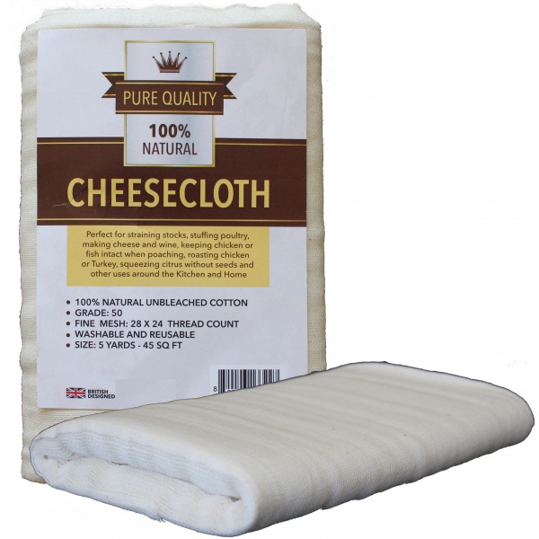 Cheesecloth - Unbleached Grade 50 Natural Cotton Cloth - Best for Cooking Food, Making Cheese, Straining Nut Milks, Basting Turkey - 5 Sq Yards from Pure Quality - Washable and Reusable StrainerUntitled Item